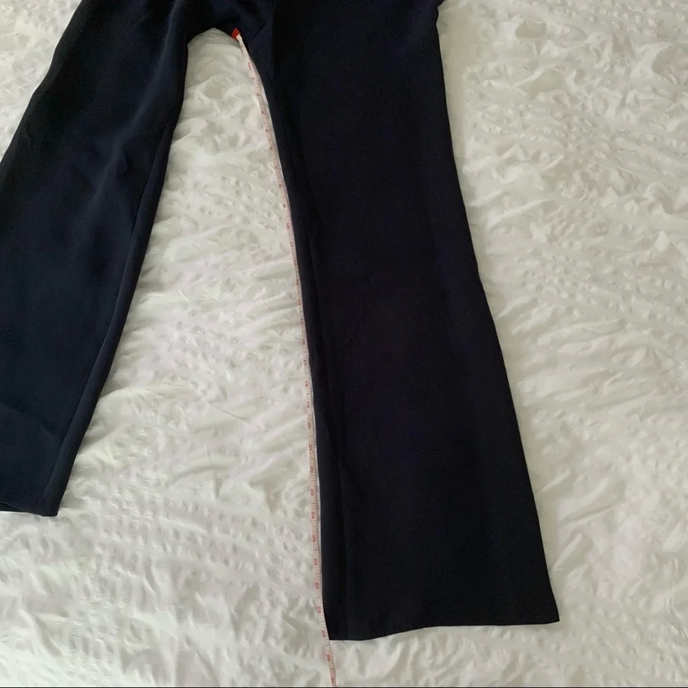 Escada Navy 100% Silk Wide Leg Pants - Picture 14 of 15